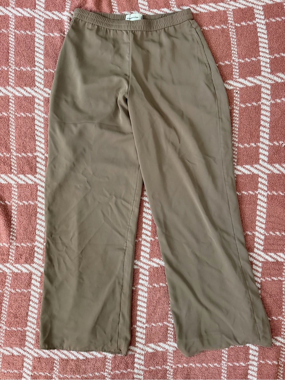 Abercrombie & Fitch Taupe Elastic-Waist Pants